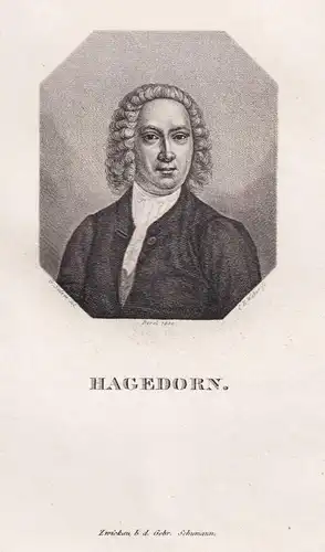 Hagedorn - Friedrich von Hagedorn (1708-1754)  Dichter poet Rokoko Rococo / Portrait