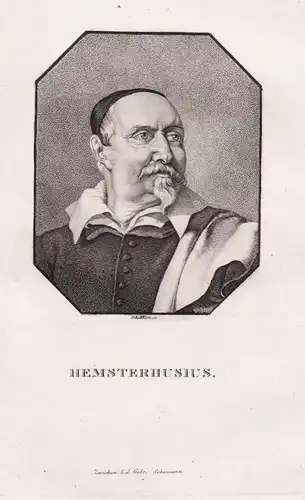 Hemsterhusius - Tiberius Hemsterhuis (1685-1766) Dutch philologist Philologe critic Kritiker / Portrait