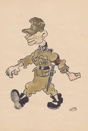 (Deutscher Soldat / German soldier) - Weltkrieg World War / Military Militaria Uniformen uniforms / Karikatur