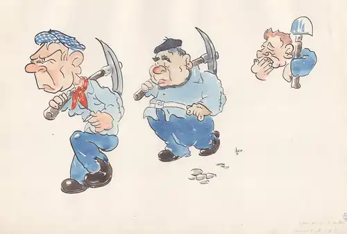 (Strafkolonie) - convict workers Gefangene / Karikatur caricature