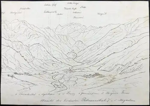Ansicht der hintersten Ridnaunthales v. S. Magdalena - Ridnautal St. Magdalena Mareit Trentino-Südtirol / Ital