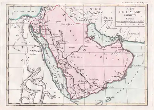 Carte de l'Arabie Primitive - Arabia Arabian Peninsula Arabien Arabische Halbinsel péninsule arabique / Karte