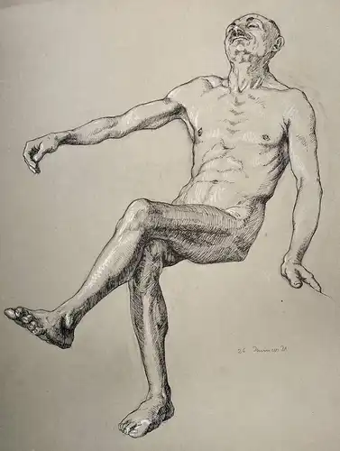 (Sitzender männlicher Akt / Seated nude male) - Mann / male nude man / nu homme