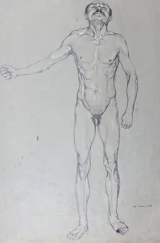 (Stehender männlicher Akt / Nude male standing) - Mann / male nude man / nu homme