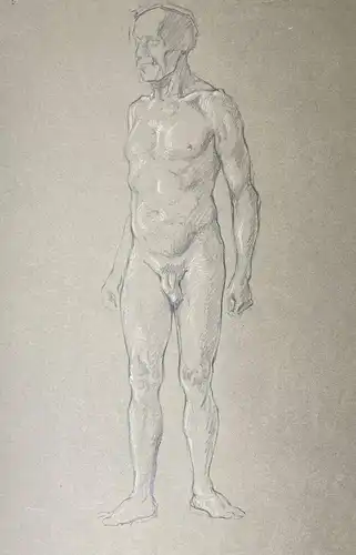 (Stehender männlicher Akt / Nude male standing) - Mann / male nude man / nu homme