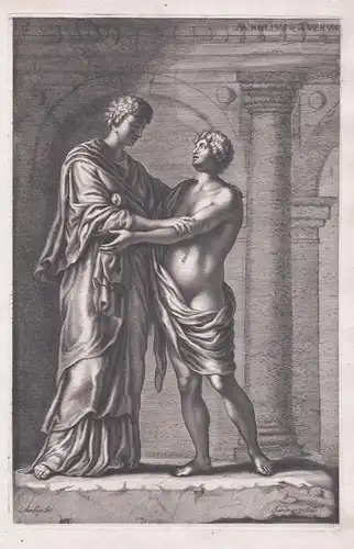 Aurelius & Iverus - Aurelius u. Iverus / Mythologie mythology / antiquity Antike / sculpture statue Statue Sku