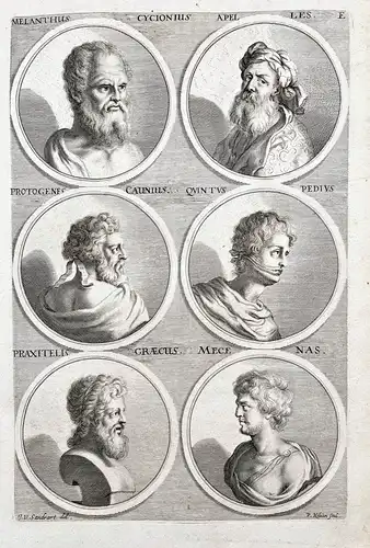 Melanthus / Appeles / Protogenes / Quintus Pedius / Praxitelis / Mecenas - Greek Mythology portraits / Mytholo