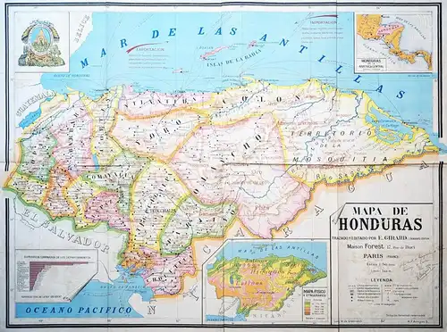 Mapa de Honduras - Honduras / Central America Amerika Amerique