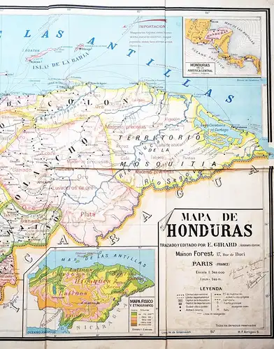 Mapa de Honduras - Honduras / Central America Amerika Amerique