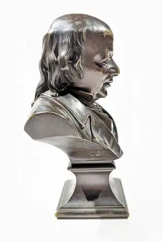 Pierre-Jean de Béranger (1780-1857) French poet Dichter Lyriker chansonnier songwriter singer / Bronze Statue