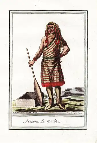 Homme de Nootka - Nootka indians Nuu-cha-nulth North America natives Indianer costume Trachten