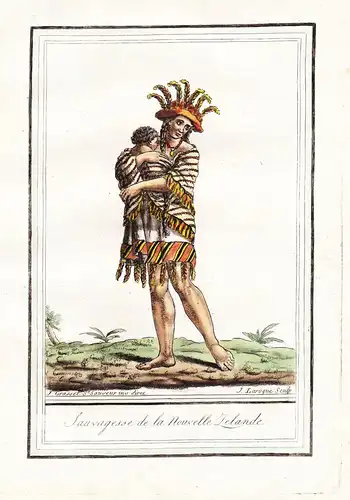 Sauvagesse de la Nouvelle Zeelande - New Zealand Neuseeland native natives Tracht Trachten costume