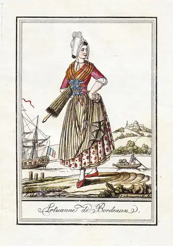 Artisanne de Bordeaux - Handwerkerin Artisan woman / Bordeaux France Frankreich / Tracht Trachten costume grav