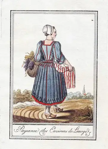 Paysanne des Environs de Limoges - Limoges Frankreich France gravure Tracht Trachten costume