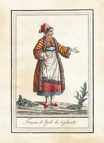 Femme de l'Isle de Siphanto - Sifnos Greece Griechenland island / Tracht Trachten costume