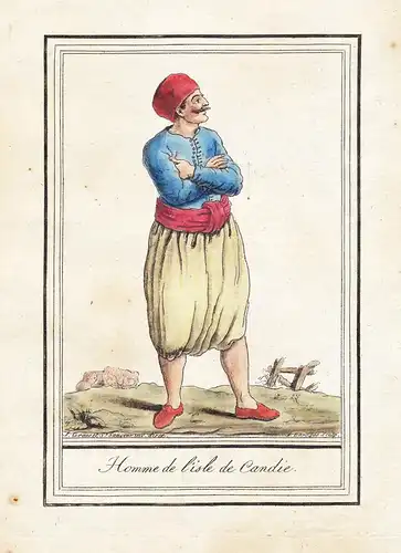 Homme de l'Isle de Candie - Candia Kreta Crete Greece Griechenland Tracht Trachten costume