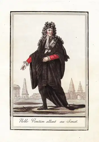 Noble Venitien allant au Senat - Venitian nobleman / Veneto Venetien / Venezia Venedig Venice / Tracht Trachte