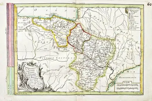Chorographie des Royaumes d'Aragon, de Navarre, et de la Province de Biscaye - Aragon Navarra Biscay Vizcaya S