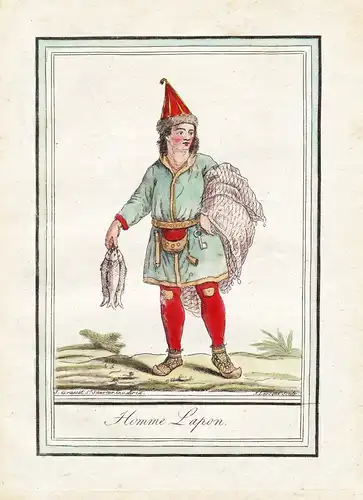 Homme Laponne - Lappland Lappi Skandinavien Scandinavia fisherman / costume Tracht