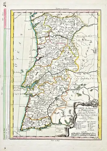 Carte du Royaume de Portugal - Portugal Karte map carta
