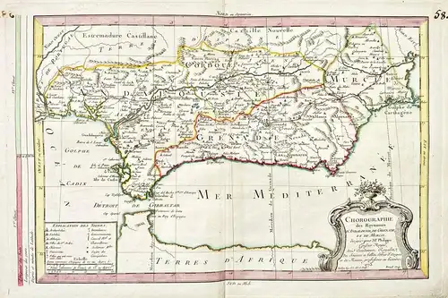 Chorographie des Royaumes d'Andalousie, de Grenade, et de Murcie - Andalusia Granada Murcia Spain Espana Spani