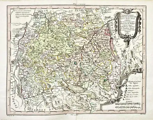 Chorographie du Cercle de Souabe d'apres Visscher, Homann et Hubner - Schwaben Baden Württemberg Bodensee Kart
