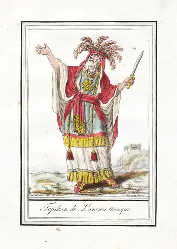 Topilyin de l'ancien Mexique - Mexico Mexiko Mexique Tracht Trachten costume  engraving