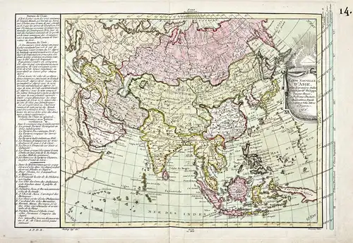 Carte Nouvelle d'Asie - Asia Asien Asie Continent Kontinent Karte map