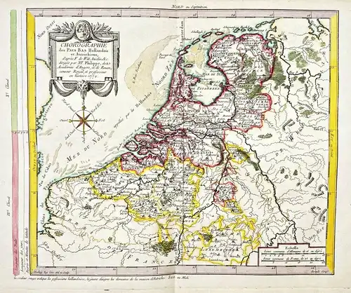 Chorographie des Pays Bas Hollandois et Autrichiens - Holland Netherlands Niederlande Nederland carte Karte ma