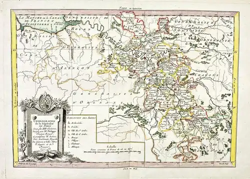 Chorographie de la Generalite de Paris sous les XXII elections... -  Paris Ile de France Frankreich carte Kart