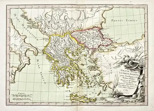 Graecia Antiqua. La Grece Ancienne - Greece Griechenland Karte map