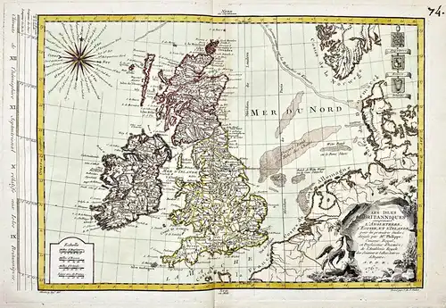 Les Isles Britanniques... - Great Britain Großbritannien England Ireland Irland Karte map