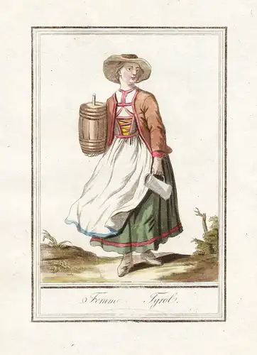 Femme (du) Tyrol. - Tirol Südtirol Tyrol Italia Italy Tracht costumes