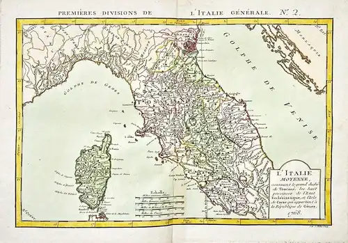 L'Italie Moyenne - Corse Corsica Toscana Umbria Lazio Marche Molise Italia Italy Italien Karte map