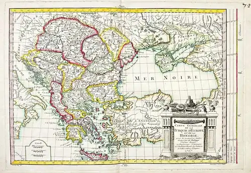 Carte Generale de la Turquie d'Europe, et de la Hongrie. - Hungary Romania Bulgaria Serbia Croatia Albania Gre