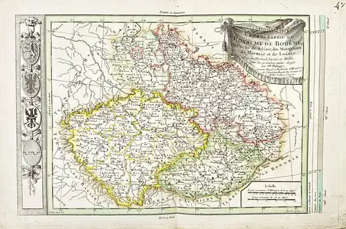 Geographie du Royaume de Boheme, du Duche de Silesie, des Marquisats de Moravie et de Lusace - Böhmen Bohemia