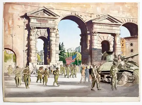 (Porta Maggiore) / Roma Rom Rome / Amerikanische Militärparade bei der Porta Maggiore in Rom / Military parade