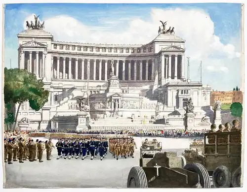 (Monumento Vittorio Emanuele II, Piazza Venezia) / Roma Rom Rome / Militärparade der allierten Streitkräfte vo