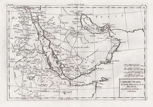 Carte de l'Arabie, du Golfe Persique, et de la Mer Rouge, avec l'Egypte, la Nubie et l'Abissinie - Saudi Arabi