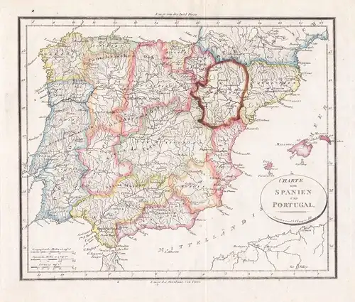 Charte von Spanien und Portugal - Spain Portugal / Espana Spanien