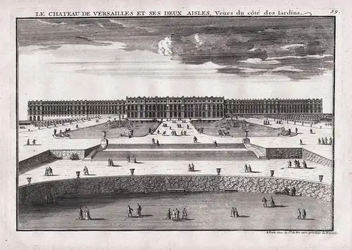 Le Chateau de Versailles et ses deux aisles, Veues du cote des Jardins - Versailles / chateau Schloss palace