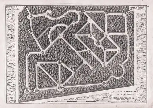 Plan du Labirinthe de Versailles - Versailles / Labyrinthe Labyrinth / Architektur architecture / Gartenarchit