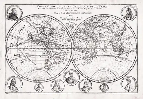 Mappe-Monde ou Carte generale de la Terre - Mappemonde / Weltkarte / World map / California as an island