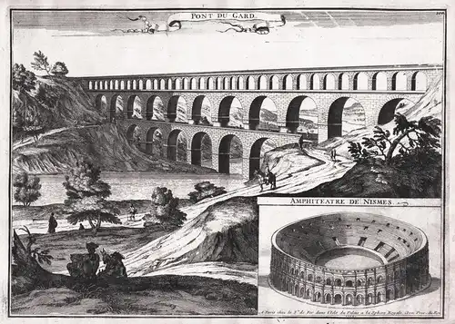 Pont du Gard / Amphitheatre de Nismes - Pont du Gard Nimes aqueduct / France Frankreich