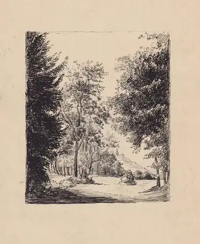 (Gartenlandschaft mit Bäumen / Garden landscape with trees) / Biedermeier