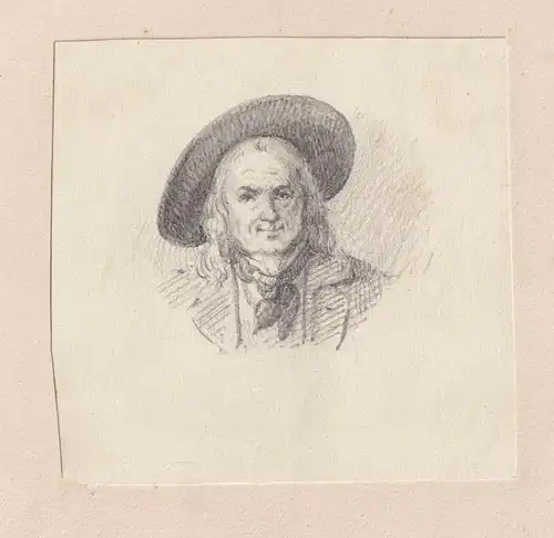 (Porträt eines alten Mannes mit Hut / Portrait of an old man with hat) / Biedermeier