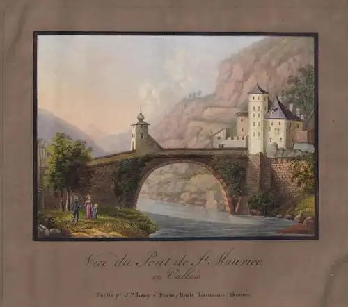 Vue du Pont de St. Maurice en Vallais - Saint-Maurice Kanton Wallis Valais / Schweiz Suisse Switzerland