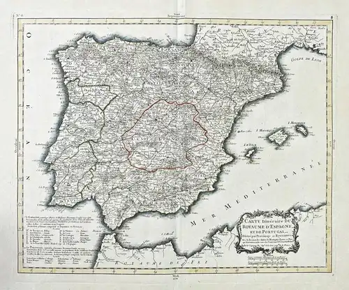 Carte du Royaume d'Espagne et de Portugal - Espana Spain Spanien Espagne Portugal