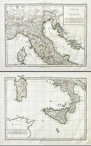 Italie Ancienne - Italia Italien Italy map Karte