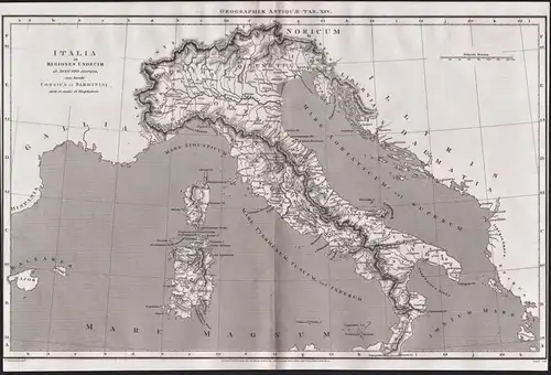 Italia in Regiones undecim ab Augusto descripto cum Insulis Corsica et Sardinia - Corsica Corse Korsika / Sard